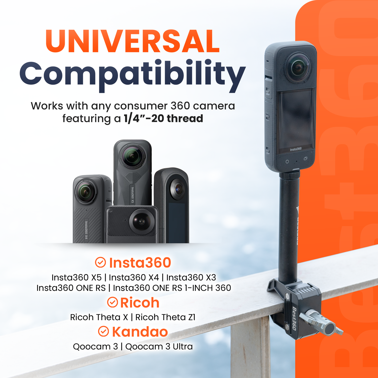 Best360 Aluminium Camera Clamp And 10CM Aluminium Spacer