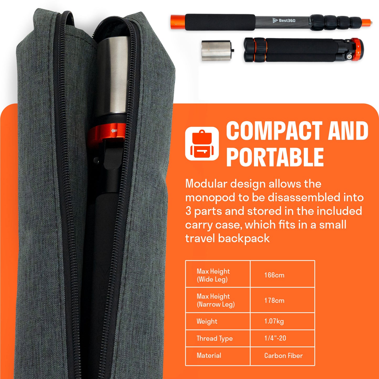 Best360 Monopod Pro Carbon Fiber Edition